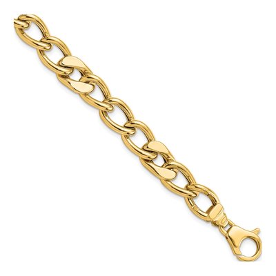 14K Yellow Gold 7.5mm Curb Link Chain Bracelet