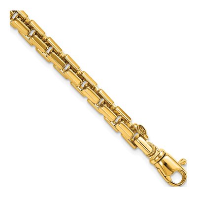 14K Yellow Gold 4mm Rounded Box Link Chain Bracelet