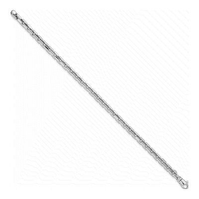 14K White Gold 4mm Fancy Rounded Box Link Chain Bracelet – view 2