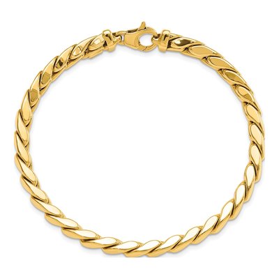 14K Yellow Gold 6.3mm Curb Link Chain Bracelet – view 4