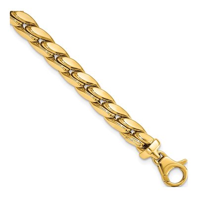 14K Yellow Gold 6.3mm Curb Link Chain Bracelet