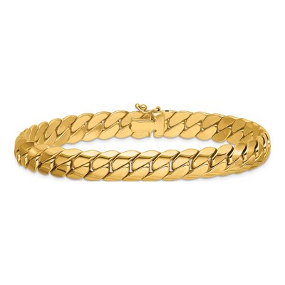 14K Yellow Gold 9.4mm Fancy Curb Link Chain Anklet – view 3