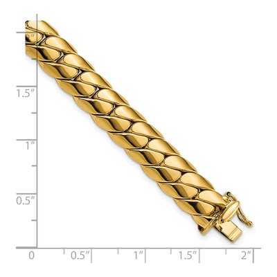 14K Yellow Gold 9.4mm Fancy Curb Link Chain Anklet – view 4