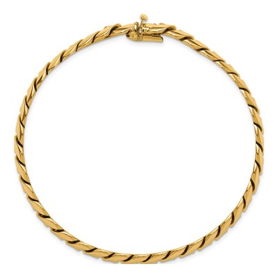 14K Yellow Gold 9.4mm Fancy Curb Link Chain Anklet – view 5