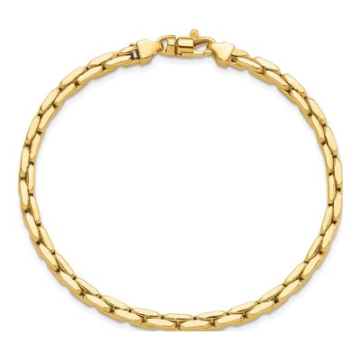 14K Yellow Gold 4.5mm Hollow Fancy Link Chain Bracelet – view 4