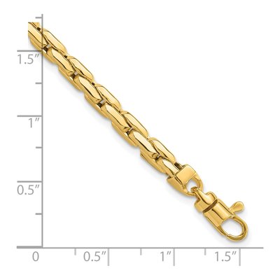 14K Yellow Gold 4.5mm Hollow Fancy Link Chain Bracelet – view 5