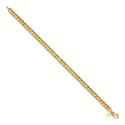 14K Yellow Gold 6mm Hollow Curb Concave Link Chain Bracelet – view 2