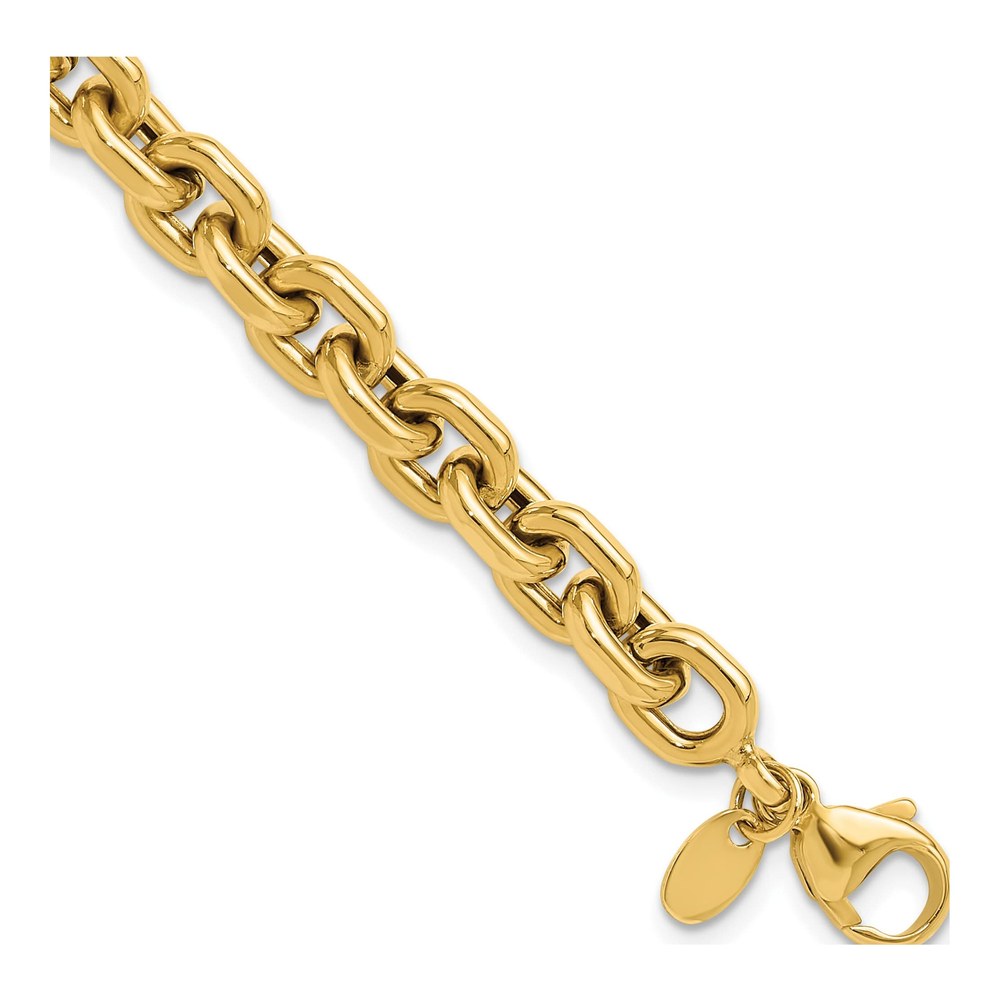 14K Yellow Gold 6.8mm Cable Link Bracelet, 8 in