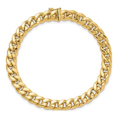 14K Yellow Gold 8.9mm Hollow Curb Chain Bracelet – view 4