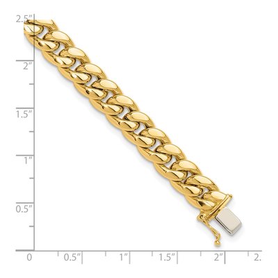 14K Yellow Gold 8.9mm Hollow Curb Chain Bracelet – view 5