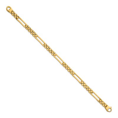 14K Yellow Gold 5.9mm Fancy Open Link Chain Bracelet – view 3