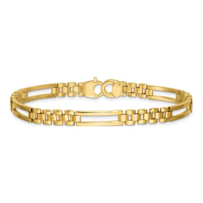 14K Yellow Gold 5.9mm Fancy Open Link Chain Bracelet – view 4
