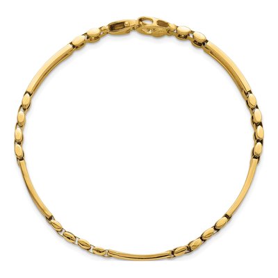 14K Yellow Gold 5.9mm Fancy Open Link Chain Bracelet – view 5
