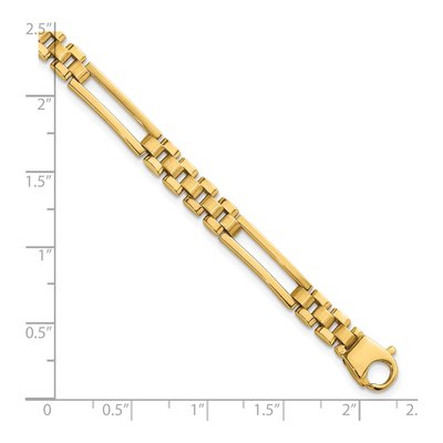 14K Yellow Gold 5.9mm Fancy Open Link Chain Bracelet – view 6