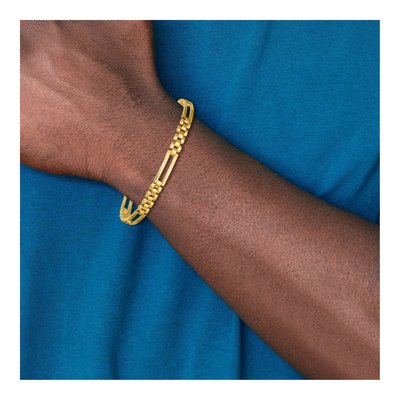 14K Yellow Gold 5.9mm Fancy Open Link Chain Bracelet – view 7