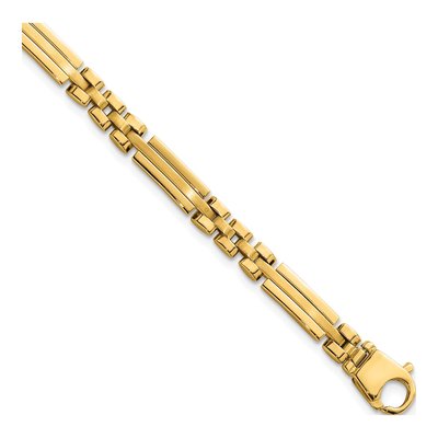 14K Yellow Gold 5mm Fancy Multi-Link Chain Bracelet