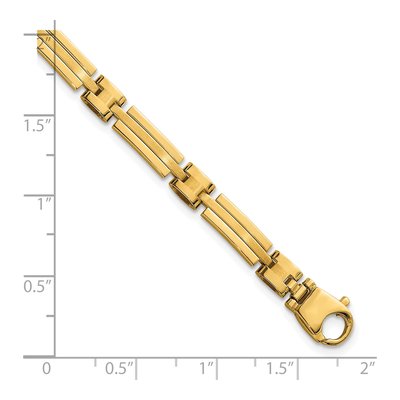 14K Yellow Gold 5mm Fancy Bar Link Chain Bracelet – view 6