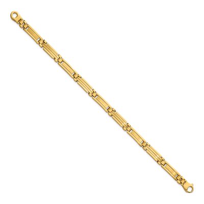 14K Yellow Gold 6.7mm Multi-Link Bar Chain Bracelet – view 3