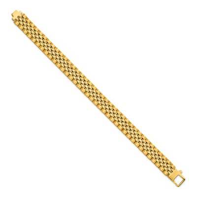 14K Yellow Gold 12.3mm Fancy Link Chain Bracelet – view 3