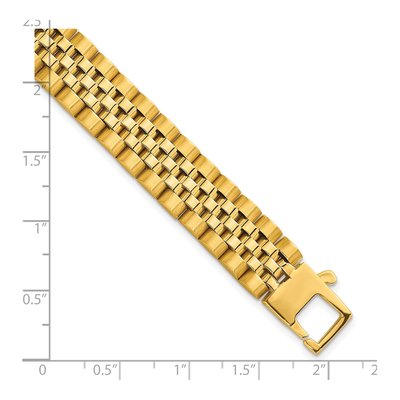 14K Yellow Gold 12.3mm Fancy Link Chain Bracelet – view 6