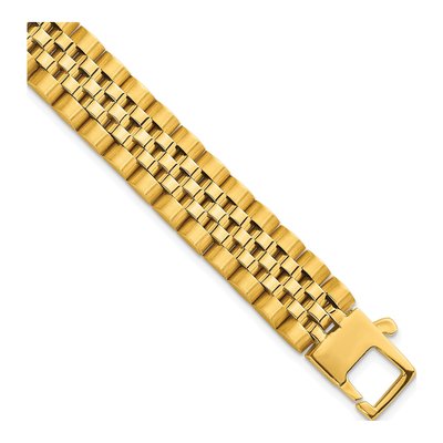 14K Yellow Gold 12.3mm Fancy Link Chain Bracelet