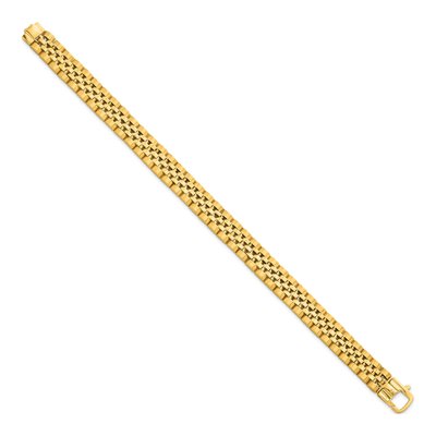 14K Yellow Gold 10mm Fancy Link Chain Bracelet – view 3