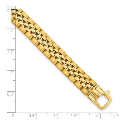14K Yellow Gold 10mm Fancy Link Chain Bracelet – view 6