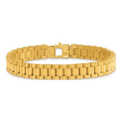 14K Yellow Gold 10.2mm Fancy Link Chain Bracelet – view 4