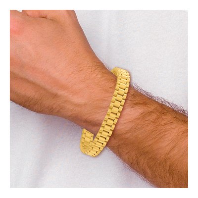 14K Yellow Gold 10.2mm Fancy Link Chain Bracelet – view 7