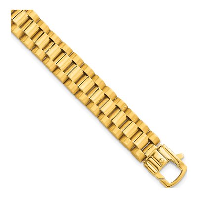 14K Yellow Gold 10.2mm Fancy Link Chain Bracelet