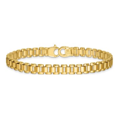 14K Yellow Gold 6.23mm Fancy Link Chain Bracelet – view 4