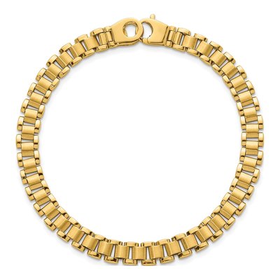 14K Yellow Gold 6.23mm Fancy Link Chain Bracelet – view 5