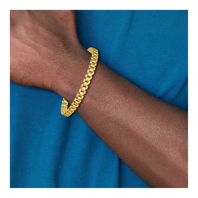14K Yellow Gold 6.23mm Fancy Link Chain Bracelet – view 7