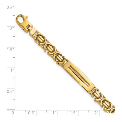 14K Yellow Gold 6mm Fancy Bar Link Chain Bracelet – view 3