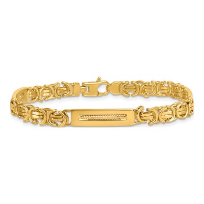 14K Yellow Gold 6mm Fancy Bar Link Chain Bracelet – view 5