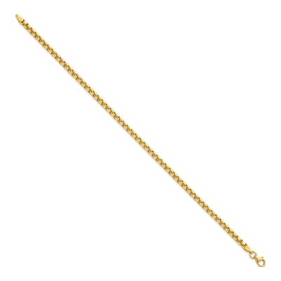 14K Yellow Gold 3.55mm Rounded Box Chain Bracelet – view 3