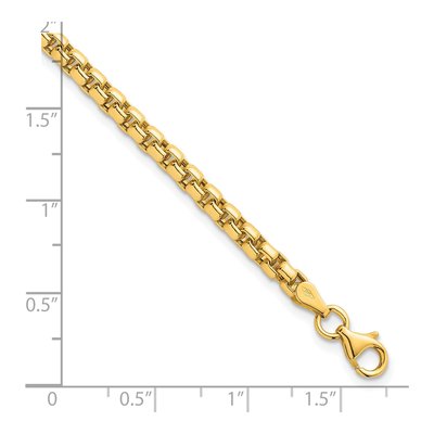 14K Yellow Gold 3.55mm Rounded Box Chain Bracelet – view 6