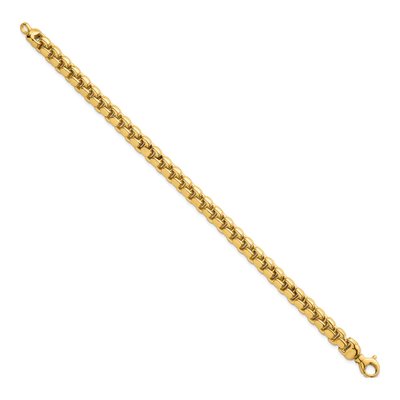 14K Yellow Gold 7.5mm Box Link Chain Bracelet – view 3