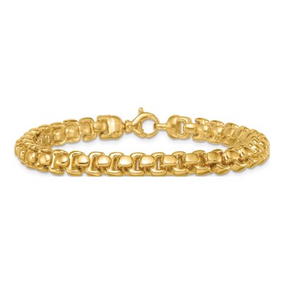 14K Yellow Gold 7.5mm Box Link Chain Bracelet – view 4
