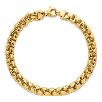 14K Yellow Gold 7.5mm Box Link Chain Bracelet – view 5