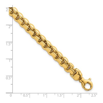 14K Yellow Gold 7.5mm Box Link Chain Bracelet – view 6