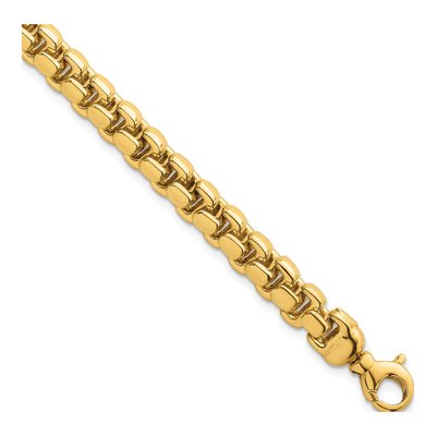 14K Yellow Gold 7.5mm Box Link Chain Bracelet
