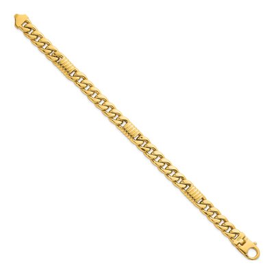 14K Yellow Gold 8.65mm Curb Chain Bracelet – view 3