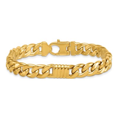14K Yellow Gold 8.65mm Curb Chain Bracelet – view 4