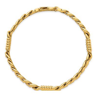 14K Yellow Gold 8.65mm Curb Chain Bracelet – view 5