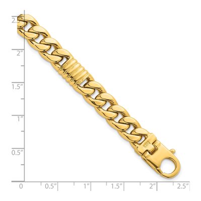 14K Yellow Gold 8.65mm Curb Chain Bracelet – view 6