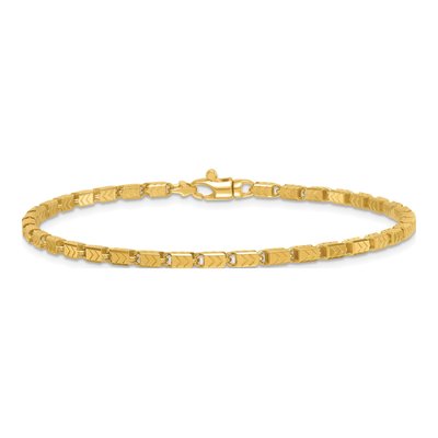 14K Yellow Gold 2.6mm Chevron Link Chain Bracelet – view 4