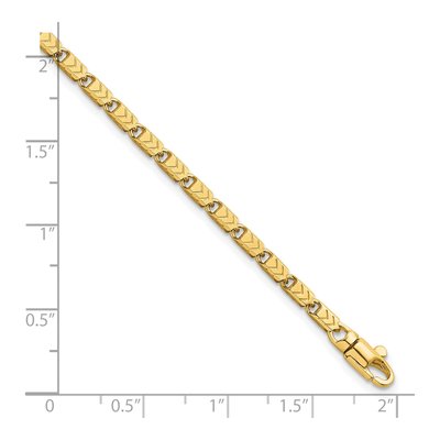 14K Yellow Gold 2.6mm Chevron Link Chain Bracelet – view 6