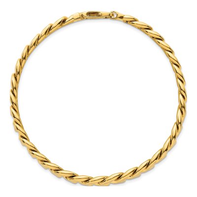 14K Yellow Gold 8.65mm Pave Flat Curb Chain Bracelet – view 5