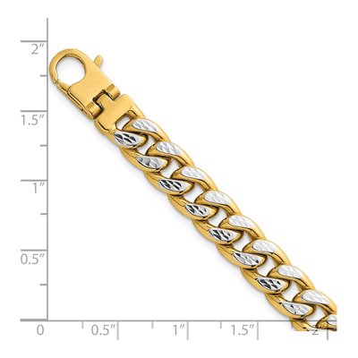 14K Yellow Gold 8.65mm Pave Flat Curb Chain Bracelet – view 6